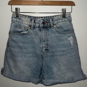 90s high waisted blue denim shorts